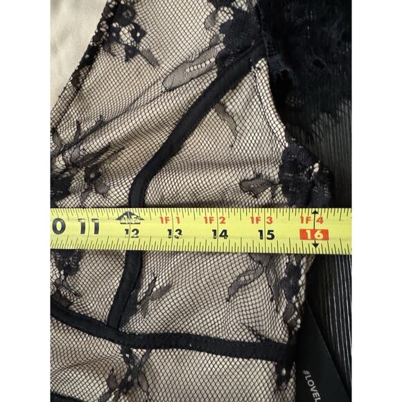 Lulus Lace Overlay Mini Dress Whimsigoth Coquette Dark Academia Skater Size L - Picture 7 of 12